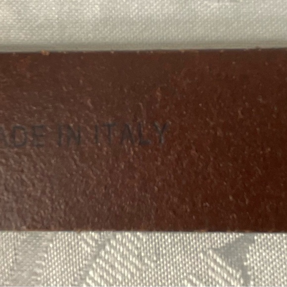 Ralph Lauren Polo Mens Reddish Brown Leather Belt 37 Inches Length Made In Italy - Picture 7 of 7